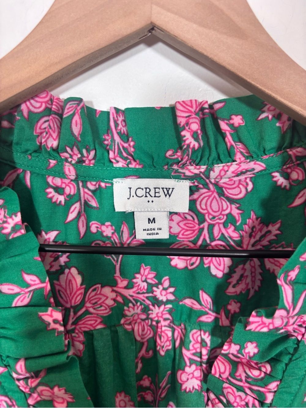 J.Crew Sleeveless ruffle top floral button up cotton medium - Picture 5 of 12